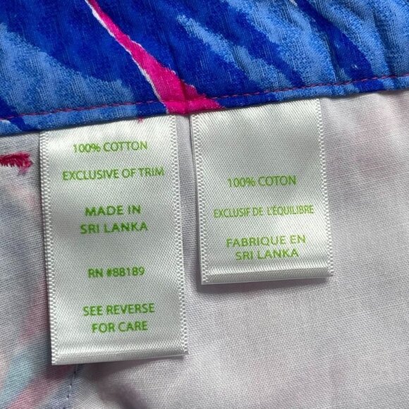 Lilly Pulitzer Adie Shorts 14 Blue Pink Floral Tropical Chino Cotton Preppy - Picture 6 of 7